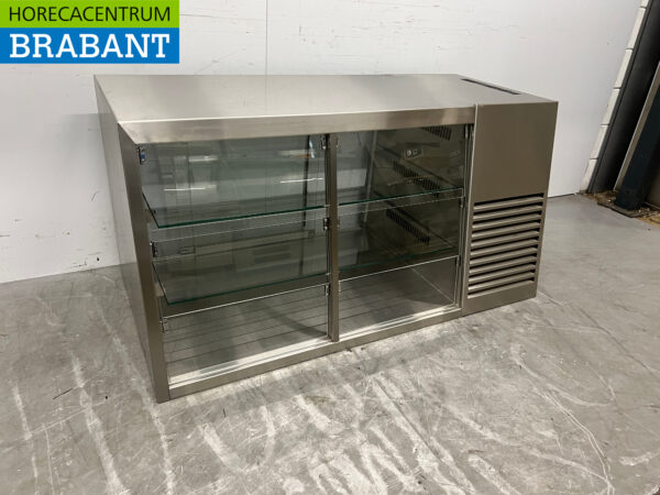 Stainless steel Groku Refrigerated Display Case Cooling 140 cm 230V Catering - Image 3