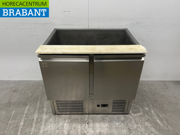 Stainless steel Refrigerated Workbench Saladette 2 doors 90 cm 230V Horeca
