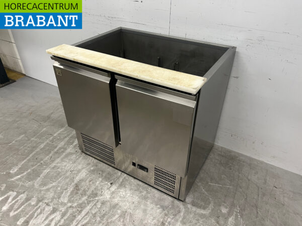 Stainless steel Refrigerated Workbench Saladette 2 doors 90 cm 230V Horeca - Image 2