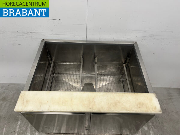 Stainless steel Refrigerated Workbench Saladette 2 doors 90 cm 230V Horeca - Image 4