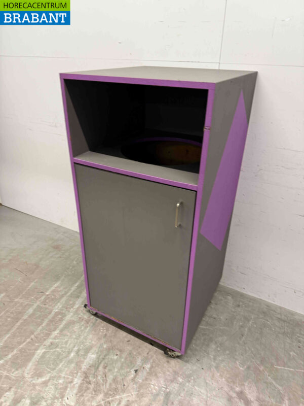 Mobile wooden Trash can Garbage can 59 cm Catering - Image 2