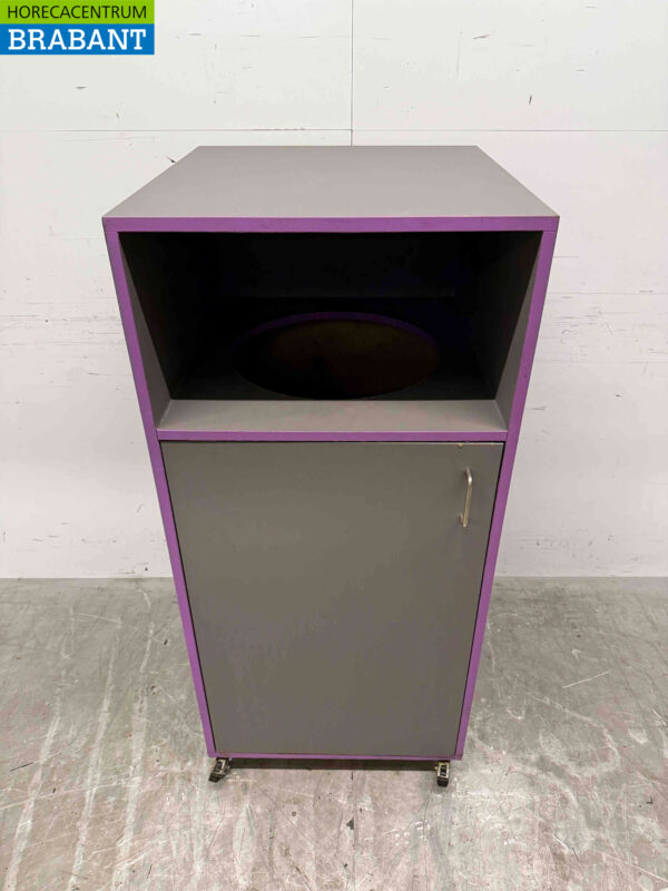 Mobile wooden Trash can Garbage can 59 cm Catering - Image 5
