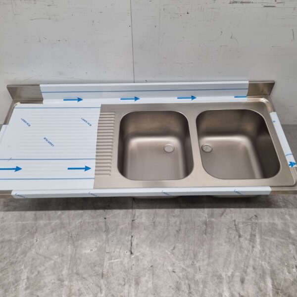 Stainless steel Sink Sheet Double Sinks 160 x 70 cm Catering