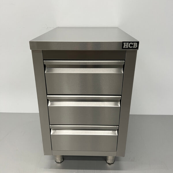 Stainless steel Work Cabinet Cabinet Work Table Premium-line Drawer Cabinet 3 drawers 50 cm Hospitality