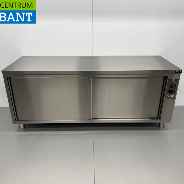 HCB stainless steel warming cabinet Plate warming cabinet 2 sliding doors Premium-line 200 cm Horeca