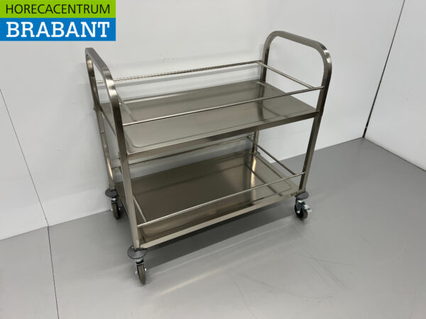 Stainless steel Serving trolley Serving trolley 2 tiers 95 cm Catering - Image 2
