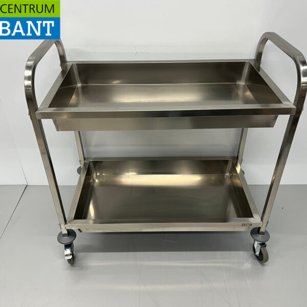 Stainless steel Serving trolley Serving trolley 2 bins 95 cm Catering