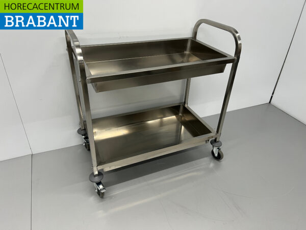 Stainless steel Serving trolley Serving trolley 2 bins 95 cm Catering - Image 3