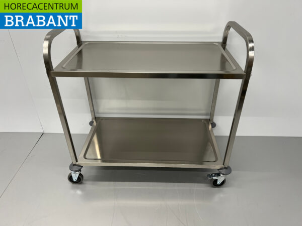 Stainless steel Serving trolley Serving trolley 2 tiers 95 cm Catering
