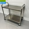 Stainless steel Serving trolley Serving trolley 2 tiers 95 cm Catering - Image 2
