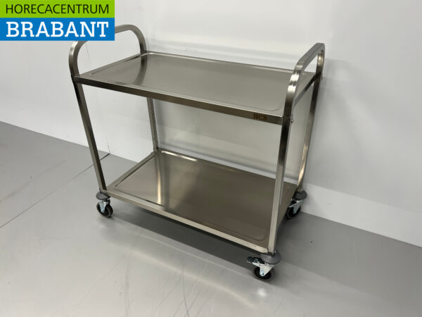 Stainless steel Serving trolley Serving trolley 2 tiers 95 cm Catering - Image 2