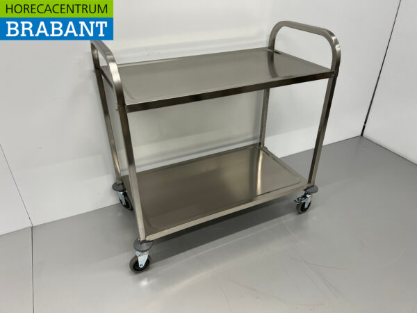 Stainless steel Serving trolley Serving trolley 2 tiers 95 cm Catering - Image 3