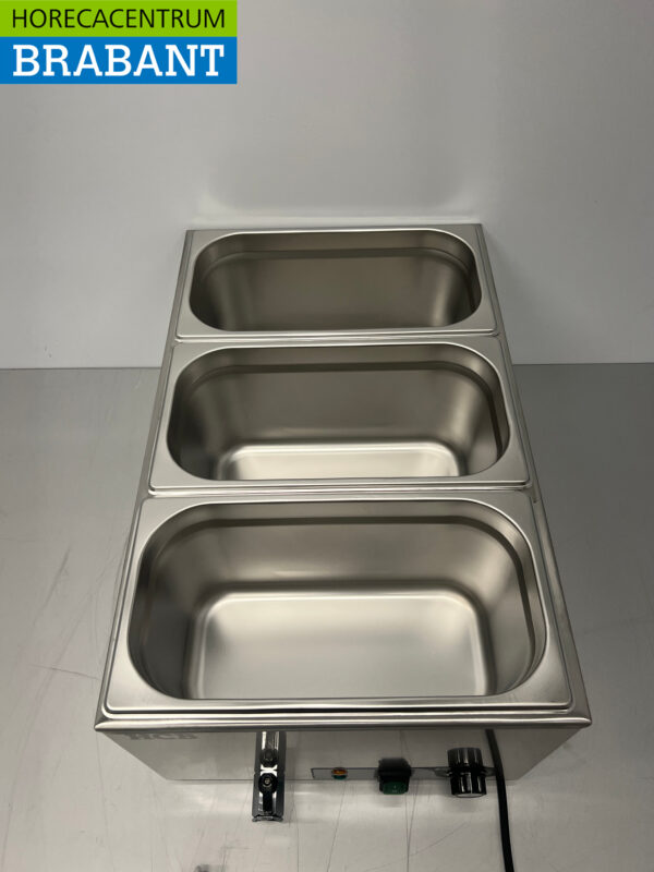 Stainless steel Bain marie 3 x 1/3 GN 230V Horeca - Image 4