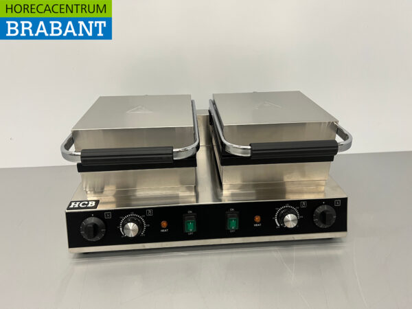 Stainless steel Double Waffle Iron Liege Waffles 230V Catering