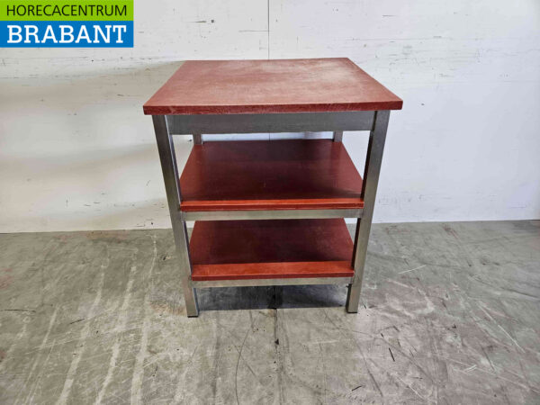 Stainless steel Polyethylene PE Cutting Table Work Table 70 x 70 x 87 cm Catering Butchery