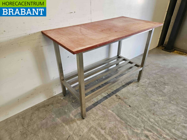 Stainless steel Polyethylene PE Cutting Table Work Table 124.5 x 62.5 x 89 cm Catering Butchery - Image 3