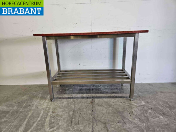 Stainless steel Polyethylene PE Cutting Table Work Table 124.5 x 62.5 x 89 cm Catering Butchery - Image 4