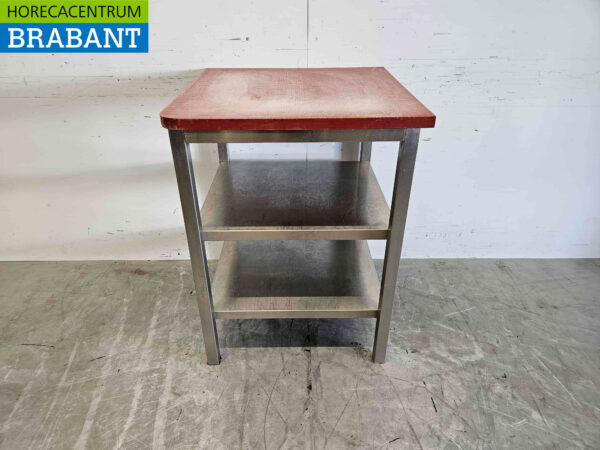 Stainless steel Polyethylene PE Cutting Table Work Table 70 x 70 x 92 cm Catering Butchery