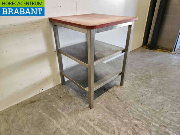 Stainless steel Polyethylene PE Cutting Table Work Table 70 x 70 x 92 cm Catering Butchery - Image 2