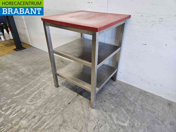 Stainless steel Polyethylene PE Cutting Table Work Table 70 x 70 x 92 cm Catering Butchery - Image 3