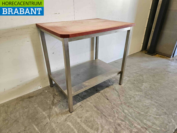 Stainless steel Polyethylene PE Cutting Table Work Table 99 x 70 x 93 cm Catering Butchery - Image 3