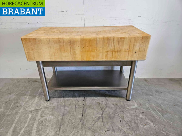Wooden chopping block 121 x 60.5 x 84.5 cm Catering Butchery