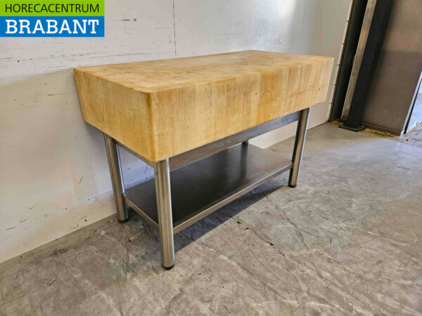 Wooden chopping block 121 x 60.5 x 84.5 cm Catering Butchery - Image 2