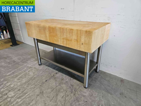 Wooden chopping block 121 x 60.5 x 84.5 cm Catering Butchery - Image 3