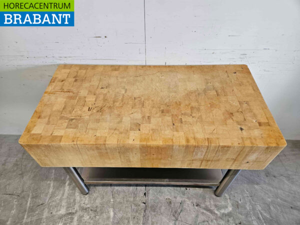 Wooden chopping block 121 x 60.5 x 84.5 cm Catering Butchery - Image 4