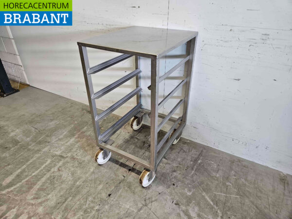 Stainless steel Regal Trolley 4 x 60/40 cm Bakerynorm Horeca - Image 2