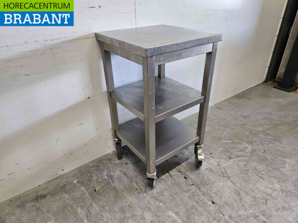 Mobile Stainless Steel Work Table 50 x 50 x 90.5 cm Catering - Image 2