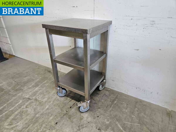 Mobile Stainless Steel Work Table 50 x 50 x 90.5 cm Catering - Image 3