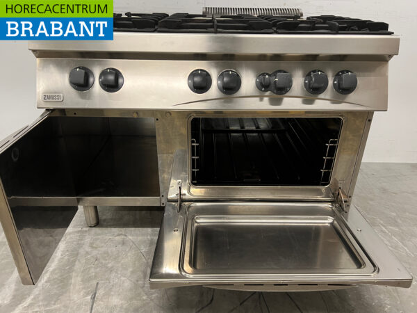 Stainless steel Zanussi 6 burner stove with oven GAS Catering - Image 5