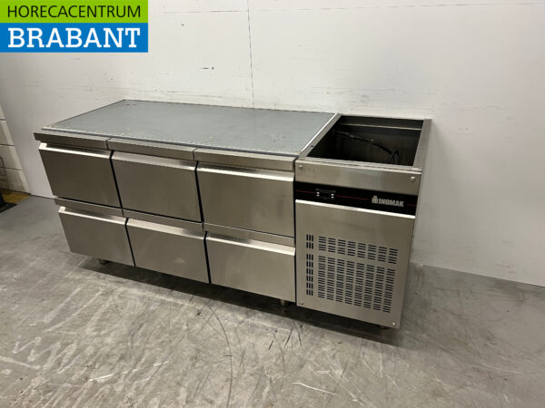 Stainless steel Inomak refrigerated workbench 6 drawer 178.5 cm 230V Horeca - Image 2