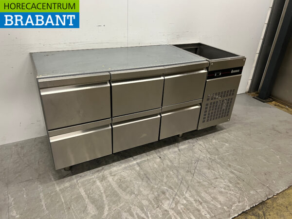 Stainless steel Inomak refrigerated workbench 6 drawer 178.5 cm 230V Horeca - Image 3