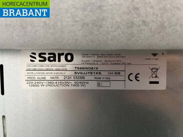 Stainless steel Saro Induction stove with electric oven 400V Horeca - Image 6