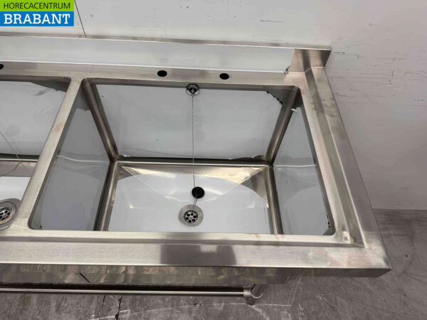 Stainless steel sink Vogue CF406 Double sinks 141 cm Catering - Image 6