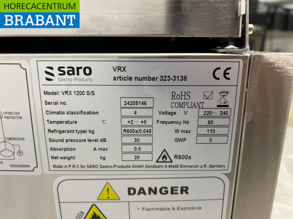 Stainless steel Saro Set-up refrigerated display case Saladière 4 x 1/3 GN 120 cm 230V Horeca - Image 5