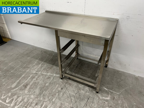 Stainless Steel Drainage Table T.B.V. Slide Through Dishwasher 122 cm Horeca - Image 2