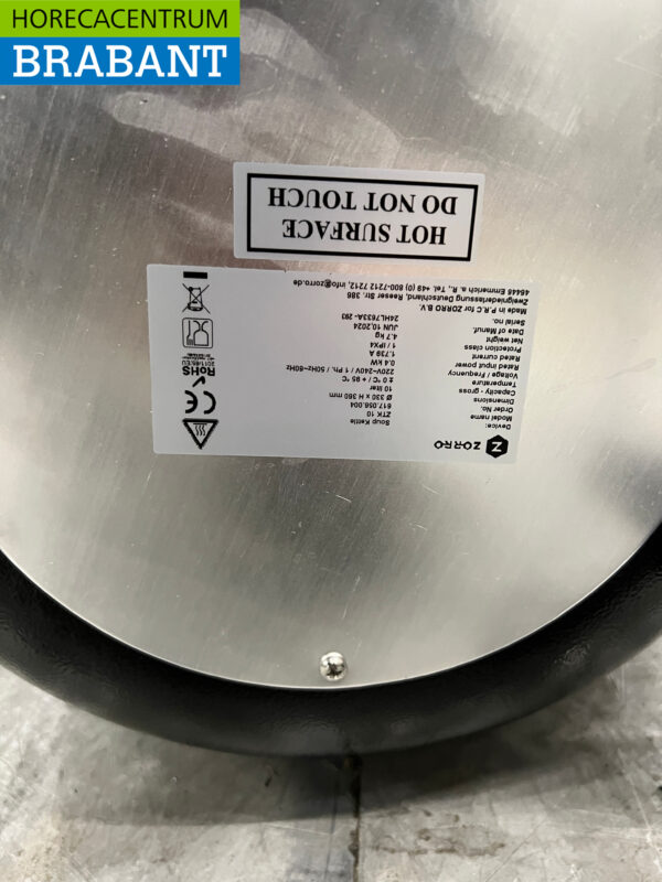 Zorro ZTK 10 Soup kettle 10 liter 230V Catering - Image 5