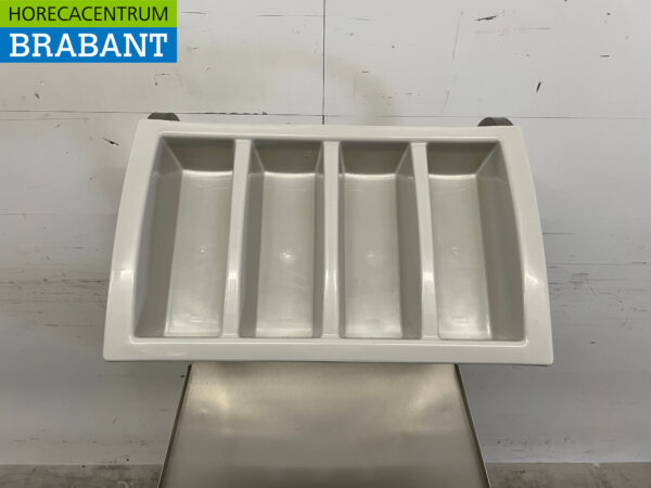 Stainless steel Mobile Lowerator Serving Cart with Cutlery Tray Catering - Image 4