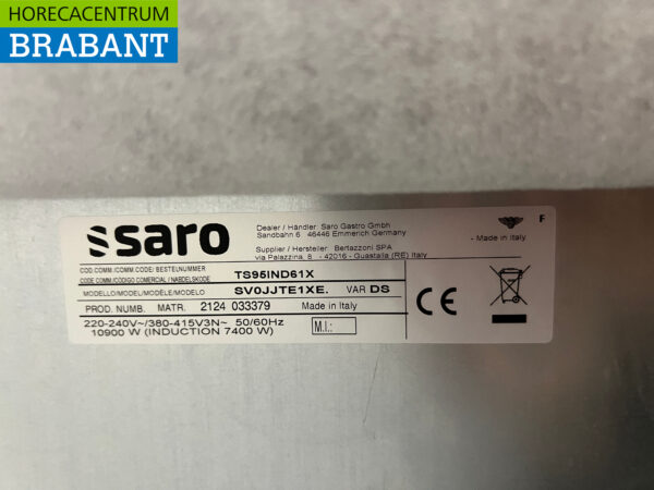 Stainless steel Saro Induction stove with electric oven 400V Horeca - Image 7