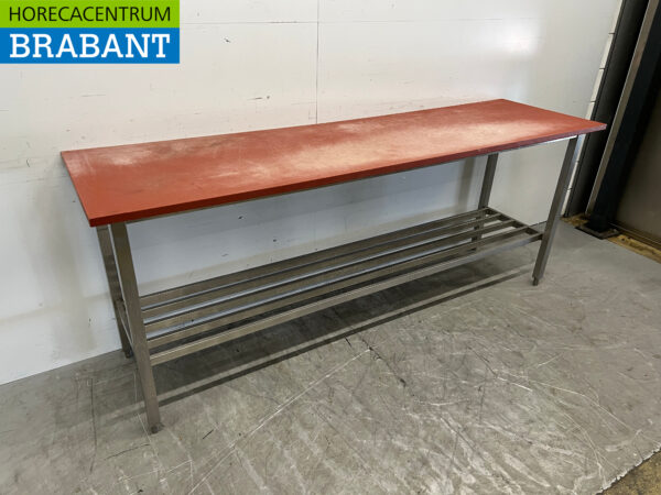 Stainless steel Cutting Table Polyethylene 220 x 62 x 90.5 cm Catering Butchery - Image 2