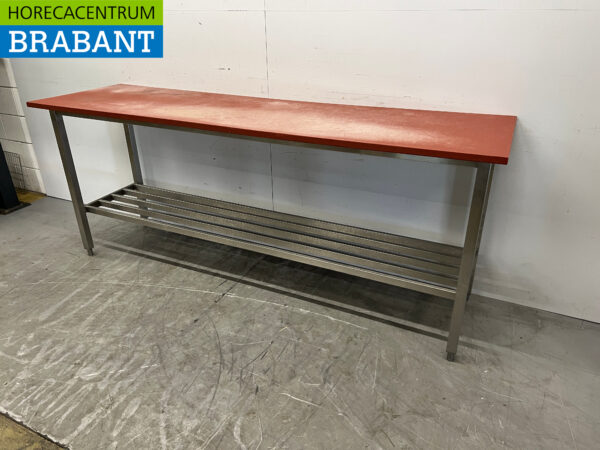 Stainless steel Cutting Table Polyethylene 220 x 62 x 90.5 cm Catering Butchery - Image 3