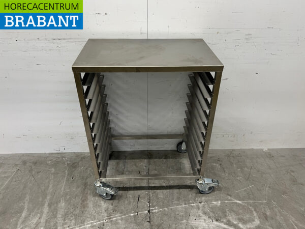 Stainless steel Saro Mobile shelf trolley 10 x 60/40 cm plates Catering Bakery