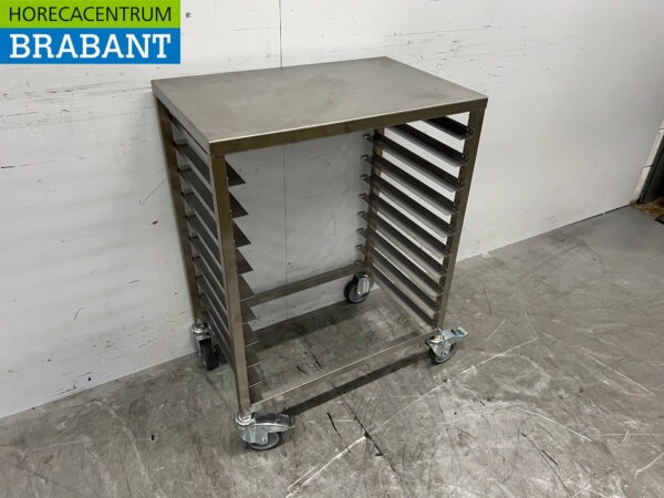 Stainless steel Saro Mobile shelf trolley 10 x 60/40 cm plates Catering Bakery - Image 3