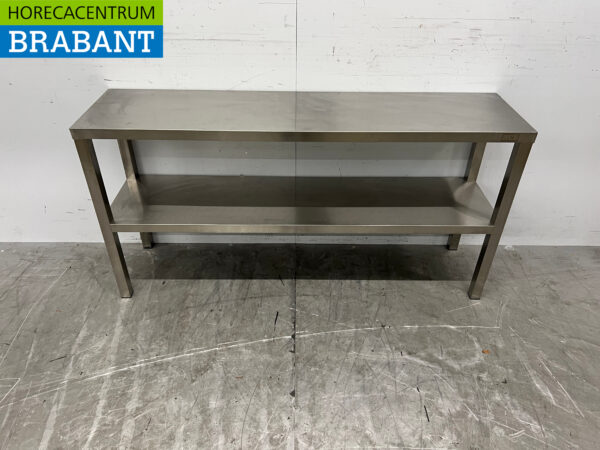 Stainless steel Double Etagere Bridge 140 cm Horeca