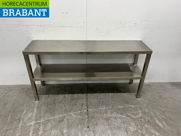 Stainless steel Double Etagere Bridge 140 cm Horeca