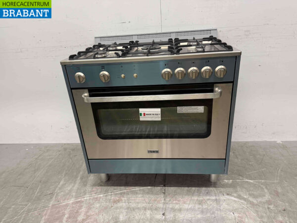 Stainless steel Saro 5 burner Gas stove with Gas oven Natural gas/230V Horeca
