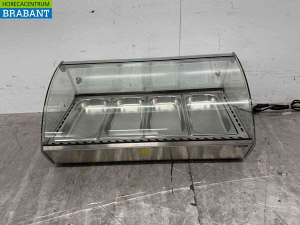 Stainless steel Saro Marie Hot Display Case 4 x 1/3 GN 69 cm 230V Horeca